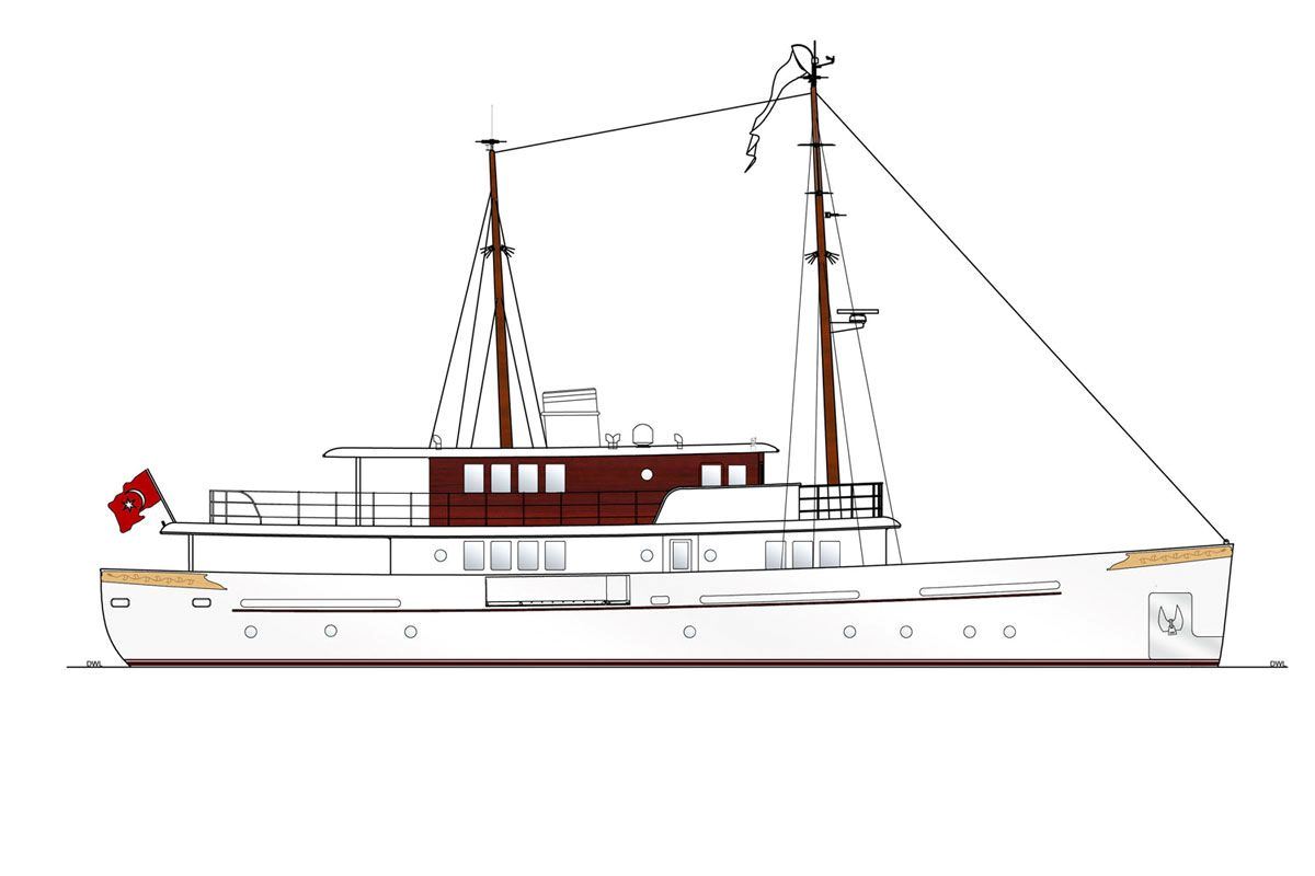 34 m / 112 ft, a classic motor yachts yacht by Aegean Yacht