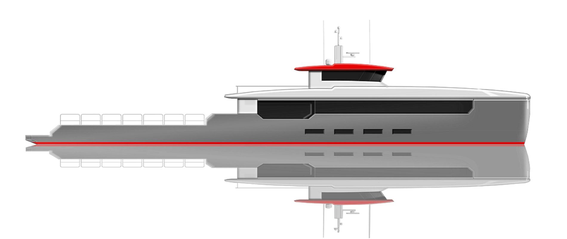 47 m / 154 ft under way