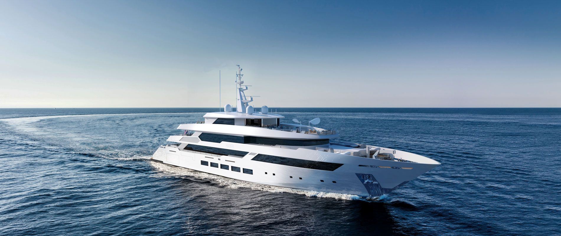66 m Trideck Motoryacht under way